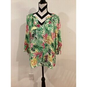 Cappagallo Large Top blouse floral